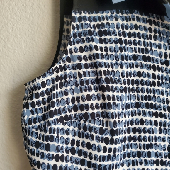 Calvin Klein Sleeveless Dot Patterned Blouse - Picture 3 of 7